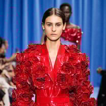 Balmain shows retro-inspired collection luxuriant with roses